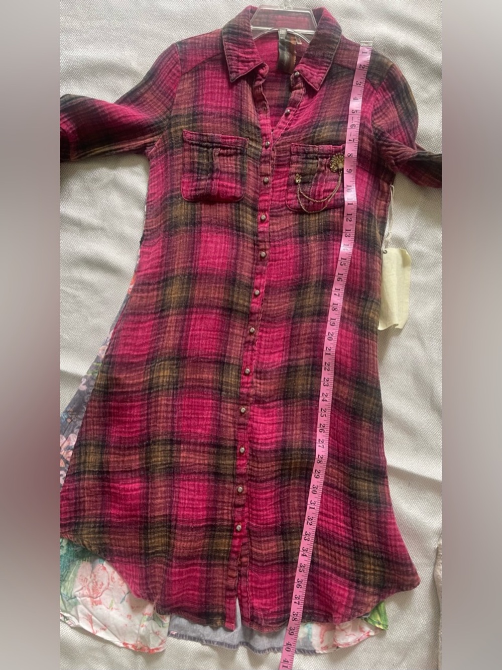 ARATTA Silent Journey Mixed Media Plaid Tunic Dress - Picture 13 of 15